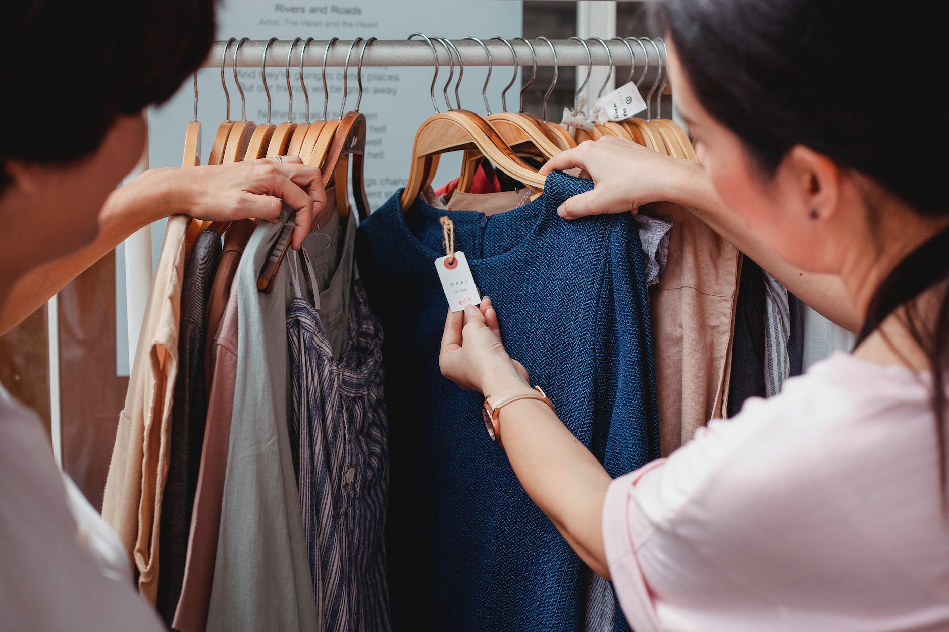 women shopping in a clothing store